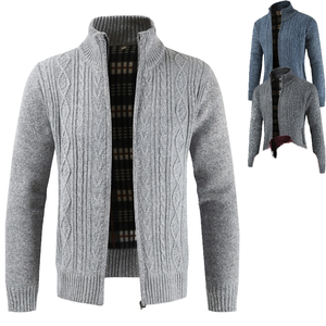Chaqueta al por mayor para hombre, cárdigan grueso, chaqueta bomber con cuello alto para hombre - Product Image 1