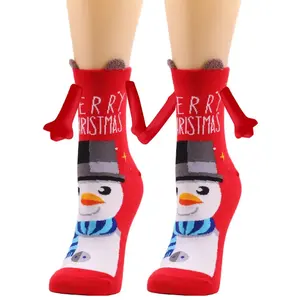 New design cotton fashion special socks novelty friend socks hand in hand Christmas socks