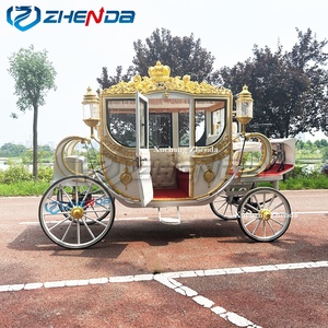 รถม้าไฟฟ้าสุดหรูหราประดับมงกุฎทองคำสำหรับงานแต่งงานและทัวร์ชมเมือง - Product Image 5