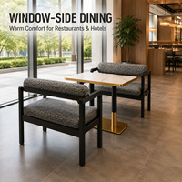 Ensemble de banquettes contemporaines avec table en pierre pour restaurant, ensemble de banquettes pour café et hôtel