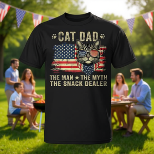 Camiseta Cat Dad The Man The Myth The Snack Dealer, regalo para el día del padre - Product Image 3