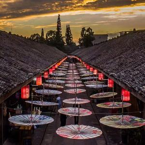 Paraguas DE BODA personalizado Sombrilla de flores de papel chino Parasol de bambú duradero hecho a mano para exteriores - Product Image 6