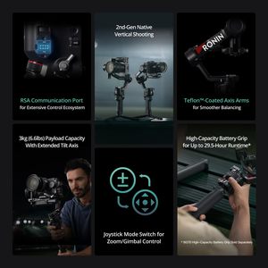 Stabilisateur de cardan 3 axes pour appareils photo reflex numériques et hybrides Canon, avec joystick à 2 modes et bras articulés - Product Image 2