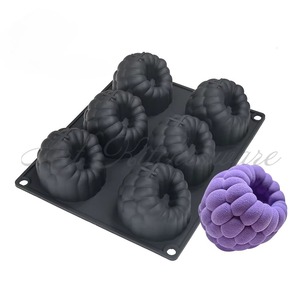 Moules en silicone pour gâteau mousse framboise noire, moules de cuisson 3D pour chocolat, plateau pour savon et bougies, ustensiles de pâtisserie pour boulangerie - Product Image 4