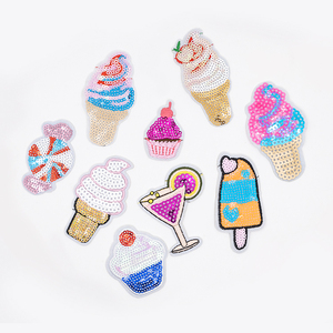 Phim hoạt hình thêu <span class=keywords><strong>sequin</strong></span> thực phẩm, dán vá thêu, phụ kiện quần áo, thêu hạt bánh. - Product Image 4