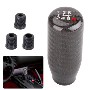 Carbon Fiber Gear <b>Shift</b> <b>Knob</b> 1.4x2.8 Inch M8 M10 M12 Threaded For 5 6 Speed Manual Transmission Cars - Product Image 5