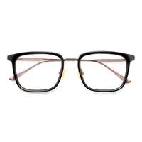 Lunettes mixtes en titane tendance pour hommes, verres optiques surdimensionnés, carré, bleu, Business,