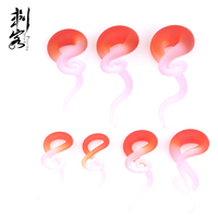 Bouchons d'oreille en spirale en verre rouge