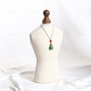 Shi Sheng Linen 3D Vòng cổ mannequin Bust đứng cho tủ quần áo trình bày bức ảnh Prop trang trí lưu trữ - Product Image 6