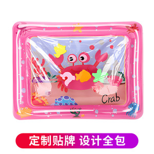 Inflatable Baby Patting Water Mat Pink <b>Crab</b> Design 0-24 Months Home Use Environmentally Friendly PVC - Product Image 5