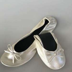 Nouvelles Ballerines Pliables à Enfiler pour Femme 2026, Blanches, Chaussures <span class=keywords><strong>de</strong></span> Mariage avec Sac pour Cadeaux d'Invités, Printemps Été Automne Hiver - Product Image 3