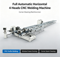 Línea de Máquina de Soldadura CNC Horizontal Totalmente Automática de 4 Cabezas y Máquina de Limpieza de Esquinas, Avanzada, Práctica y Duradera