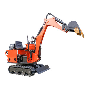 Mini-excavatrice sur chenilles diesel orange compacte pour travaux agricoles et vergers, machine à creuser à rayon de braquage court, utilisation en intérieur - Product Image 1