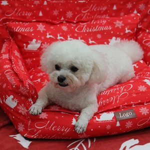 Sofá cama con estampado personalizado para mascotas, sofá suave y grande de poliéster de lujo para perros y cachorros - Product Image 3