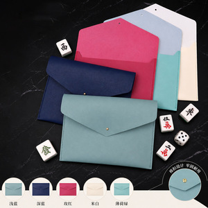 Cross-border multi-color mahjong card storage bag, American mahjong card holder, PU leather mahjong scoring card holder - Product Image 1
