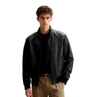 Jaket kulit Pu pria anti air, jaket kulit Pu pria, jaket kulit anti angin, ritsleting, jaket anti air, halus, kualitas tinggi