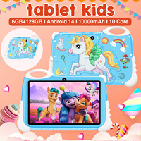 Tablette Enfant 7 Pouces 6+128 Go Android 13 Nouvelle Qualité Supérieure Prix Abordable Jeux Éducatifs Prise de Photos Vente en Gros
