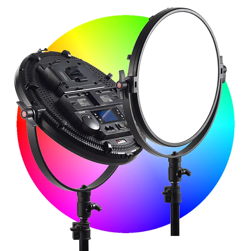 Tolifo R-S60RGB 80w 11 "videografi fotoğraf filmi RGB yuvarlak LED Panel Video işığı stüdyo fotoğrafçılığı aydınlatma için APP kontrolü