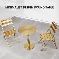 Table à manger ronde en acier inoxydable de style industriel moderne pour hôtels cafés restaurants cafés écoles pour l'extérieur