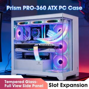 Boîtier <span class=keywords><strong>d</strong></span>'<span class=keywords><strong>ordinateur</strong></span> de bureau E-sports ATX Play Jia Prism PRO Mid Tower avec panneau latéral en acier refroidi par eau et fenêtre - Product Image 1