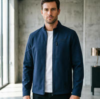 Veste unisexe à col montant avec fermeture éclair, personnalisation du logo, broderie, extérieur en polyester/nylon