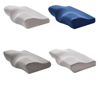 Oreiller ergonomique papillon pour l'alignement de la colonne vertébrale, en mousse à mémoire de forme et velours doux, soulagement ciblé de la pression sur les épaules et la tête pour une utilisation prolongée