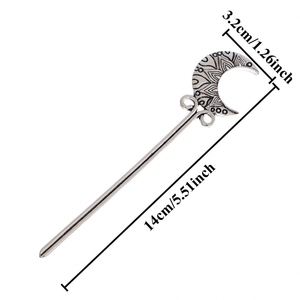 Horquilla para el Cabello con Diseño de Luna Creciente Estilo Vikingo Retro, Accesorio de Moda Escandinavo Noruego - Product Image 6