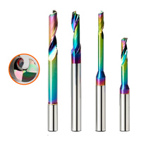 Fraise à rainurer simple en aluminium de 8 mm avec revêtement DLC arc-en-ciel, en carbure monobloc pour fraisage CNC et découpe de profilage à haute dégaine