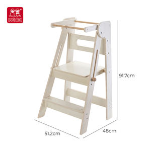 <span class=keywords><strong>Chaise</strong></span> <span class=keywords><strong>haute</strong></span> pour enfants <span class=keywords><strong>pliante</strong></span> facile à ranger en bois blanc pour filles jouant à la maison de poupée - Product Image 2