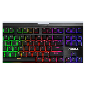 คีย์บอร์ดเกมมิ่งแบบมีสาย SAMA Shield K860 104 ปุ่ม RGB Backlit โปรแกรมได้ ขนาดเต็ม ป้องกันการกดผิดพลาด - Product Image 2
