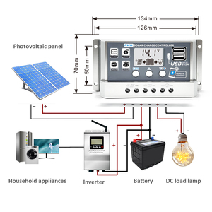 Wifi năng lượng mặt trời đèn đường sạc điều khiển thời gian phân chia hiển thị để sạc và xả điện áp hiện tại phát điện - Product Image 6