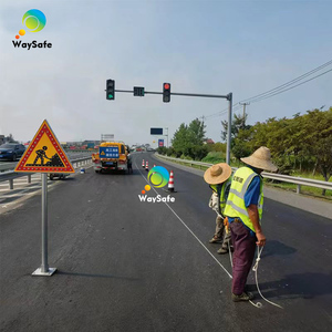70x70cm Temporary Road Construction <strong>Sign</strong> / Emergency Solar Traffic <strong>Warning</strong> <strong>Triangle</strong> <strong>Sign</strong> Board - Product Image 6