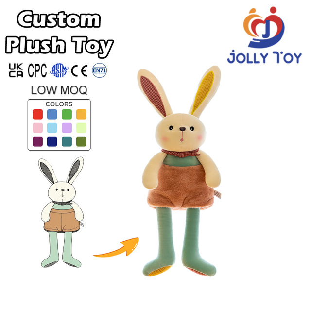 Factory Made Easter Bunny Plushies Soft Cotton Plush Doll Custom Stuffed Animal Plush Toy for Kids Birthday Gift