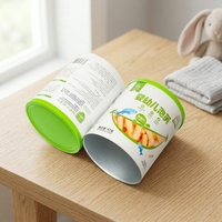Emballage en tube de papier personnalisé, hermétique, de qualité alimentaire et écologique pour les puffs pour bébés, les collations pour nourrissons, les collations pour tout-petits et les aliments pour bébés