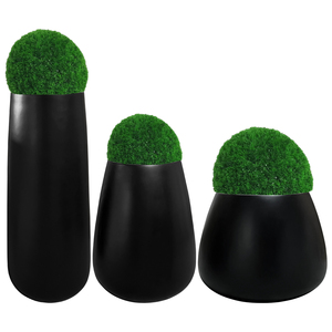 Juego de Macetas de Poliéster Negras de Diseño Moderno para Exteriores, Macetas Decorativas de Fibra de Vidrio para Jardín - Product Image 3
