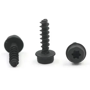 M3 x 12 torx preto auto tocando parafusos cabeça cilíndrica 28 mm parafuso preto torx cabeça plástico auto tocando parafuso