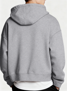 <span class=keywords><strong>Felpa</strong></span> con Cappuccio <span class=keywords><strong>Sportiva</strong></span> Casual da <span class=keywords><strong>Uomo</strong></span> Personalizzata con Spalle Scese Grandi Tasche in Pile Pesante con Zip - Product Image 2