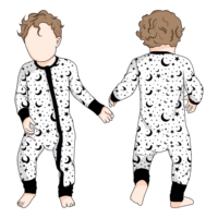 Combinaison de nuit à manches longues pour bébé, personnalisable, imprimée, de haute qualité, vente en gros