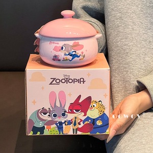 Tazón de Cerámica para <span class=keywords><strong>Huevos</strong></span> <span class=keywords><strong>al</strong></span> Vapor con Tapa, Diseño Lindo de Judy y Nick de Zootopia, Apto para <span class=keywords><strong>Microondas</strong></span>, Regalo de Inauguración de Casa - Product Image 2