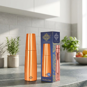 Brown Matte Finish Lacquer Coated Pure <b>Copper</b> Straight <b>Cup</b> with Built-In Glass Insulated Stylish Gift <b>Cup</b> - Product Image 3