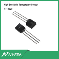 Capteur de température numérique 1-Wire FT18B20, boîtier TO92, 2,5-5,5V +/-0,5°C, -55~+125°C, bus à un seul fil, équivalent DS18B20