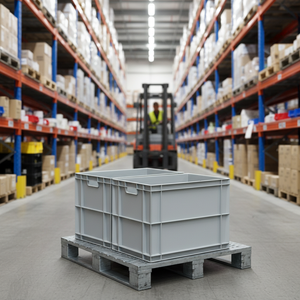 Etap KT 4644 Euronorm Stackable Recyclable Industrial Solid <b>Plastic</b> Crate Storage <b>Box</b> Made From Polypropylene - Product Image 3