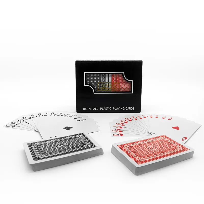 Customizable Logo Waterproof Playing Cards Two Pairs of Red and Black Plastic Card Sets Games from Manufacturer