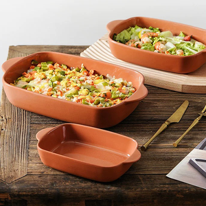 Plat de cuisson en céramique four électrique rectangulaire en céramique plat spécial <span class=keywords><strong>fromage</strong></span> risotto bol de cuisson plaques de cuisson pour restaurant - Product Image 1