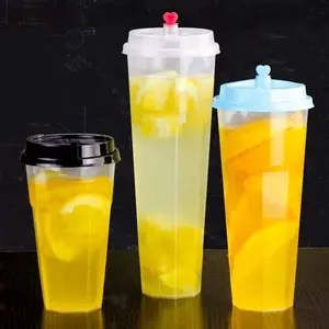Octagon bottom 90mm PP Injection Molded Star Anise Cups Creative Bubble Tea Plastic Cup cold Drink Juice Cup