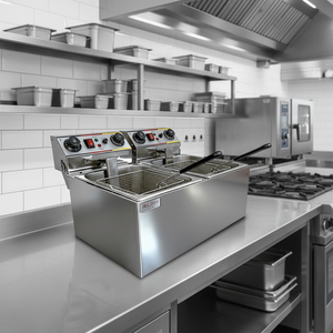 <span class=keywords><strong>Friteuse</strong></span> double cuve XY <span class=keywords><strong>avec</strong></span> température réglable pour restaurant - Product Image 2