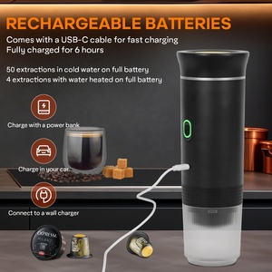 Cafetera Espresso Portátil Semiautomática 3 en 1, Cafetera Eléctrica <span class=keywords><strong>de</strong></span> Cápsulas con Calentamiento Rápido y Soporte <span class=keywords><strong>para</strong></span> Viajes, Auto y Hogar - Product Image 6