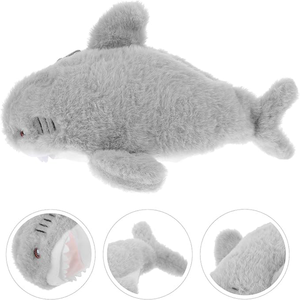 Пенал в форме акулы, удобный для кожи, супер мягкий плюшевый чехол для ручек с животными, Реалистичная сумка для карандашей с акулой для девочек и мальчиков - Product Image 3