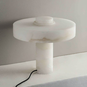 Lámpara de Mesa de Mármol Español con Forma de Hongo, de Piedra Translúcida, LED Regulable, para Hotel, Dormitorio, Villa, Estilo Wabi Sabi - Product Image 6