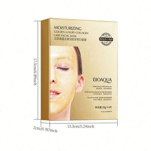 Mascarilla facial <span class=keywords><strong>Bioaqua</strong></span>, el mejor producto nuevo, colágeno con oro 24k, cuidado facial para mujeres, 28g*4 unidades, mascarilla facial hidratante con colágeno. - Product Image 6